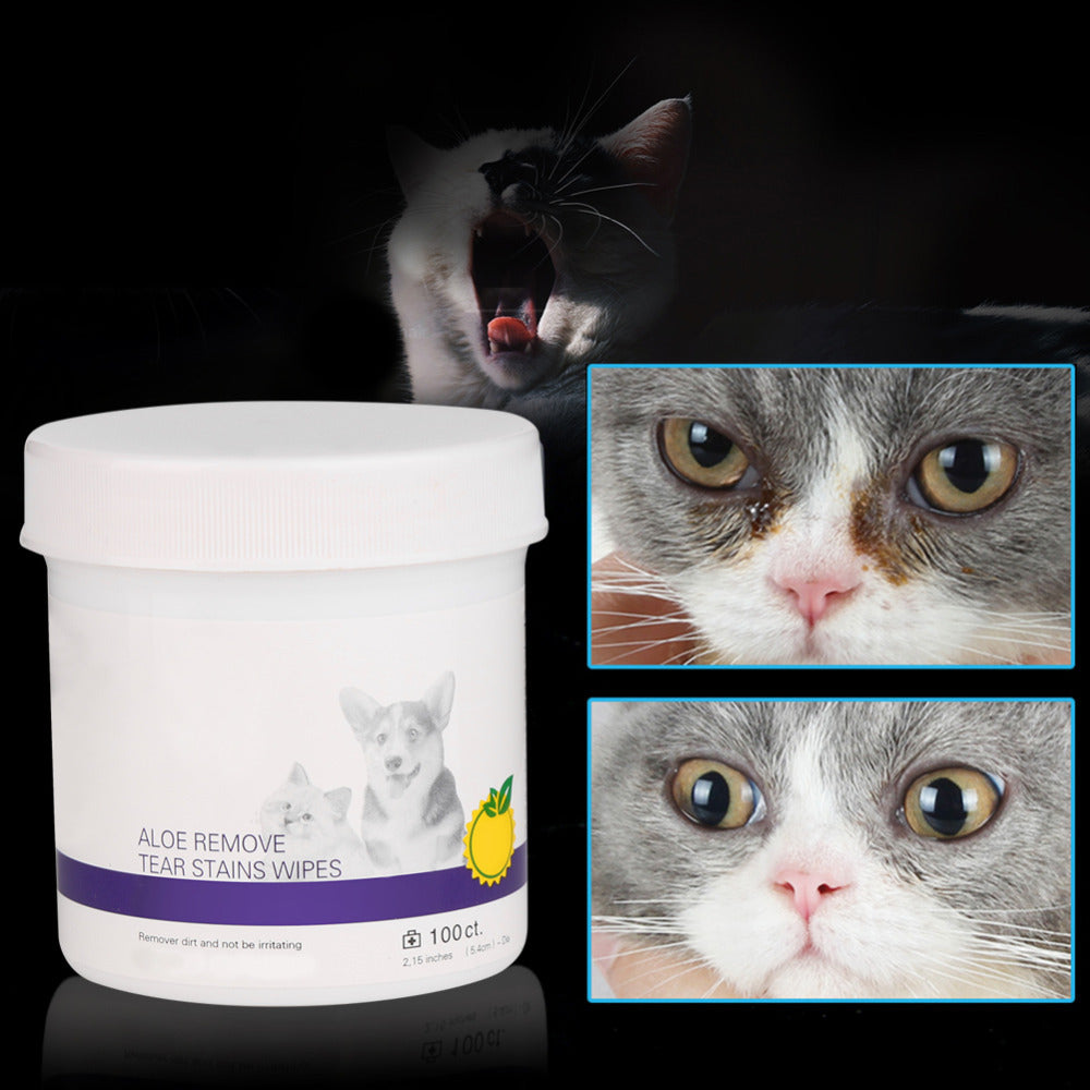 Pet Eye Grooming Wipes Dog Cat Eyes Gentle Tear Stain Cleaning Wet Wipes Hygienic Grooming Pet Wipes