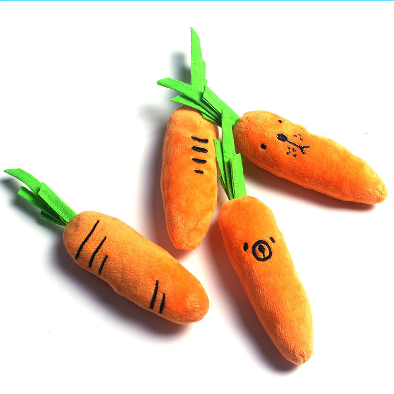 Pet Toys Cat Dog Plush Chew Toy Molar Carrot Squeak Toy