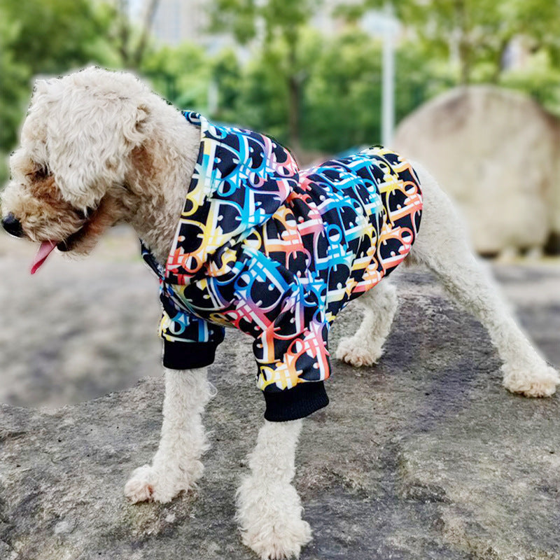 Colorful Letter Print Pet Outfit Letter Pet Hoodie