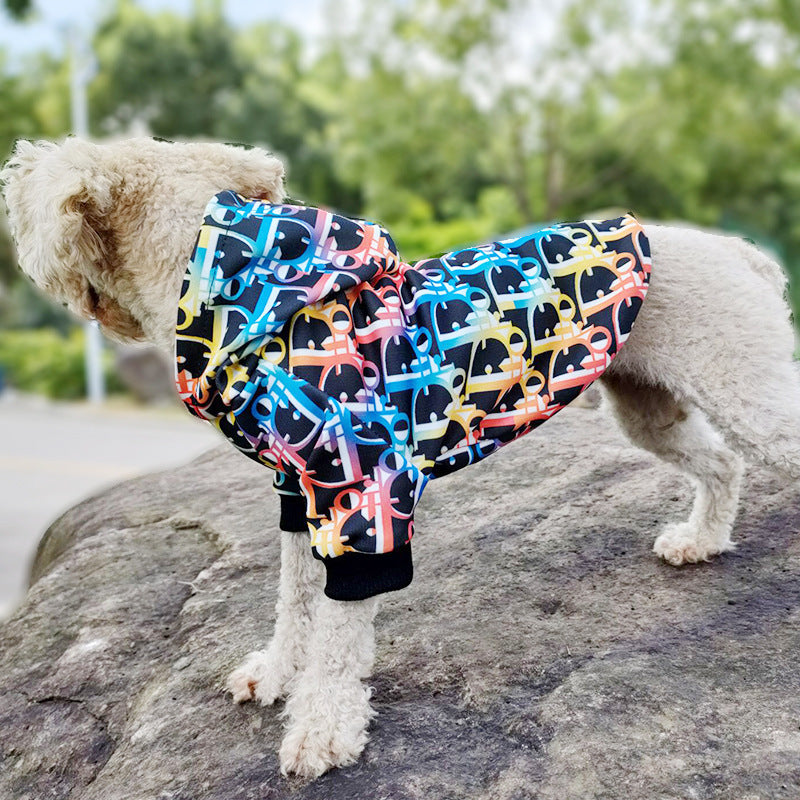 Colorful Letter Print Pet Outfit Letter Pet Hoodie