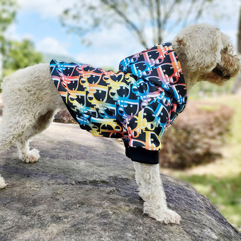 Colorful Letter Print Pet Outfit Letter Pet Hoodie